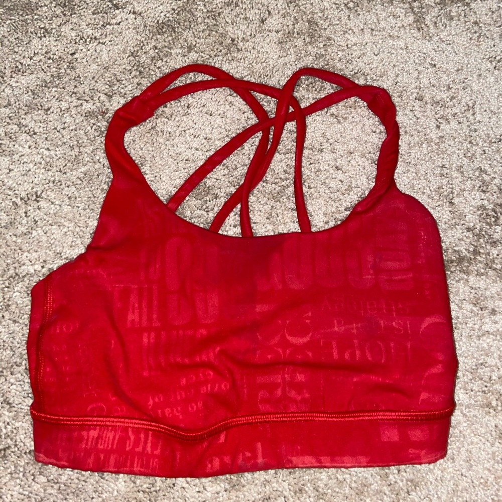Red lululemon sports bra